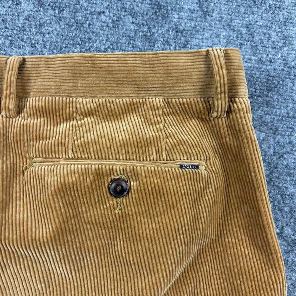 Polo Ralph Lauren Corduroy Pants‎ Mens 36x32 Tan Stretch Classic Fit Trousers